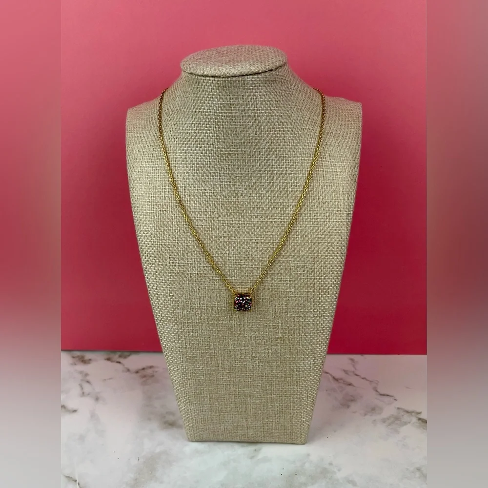 Kate Spade New York Mini Square Multi-Glitter Pendant Necklace - Picture 1 of 4